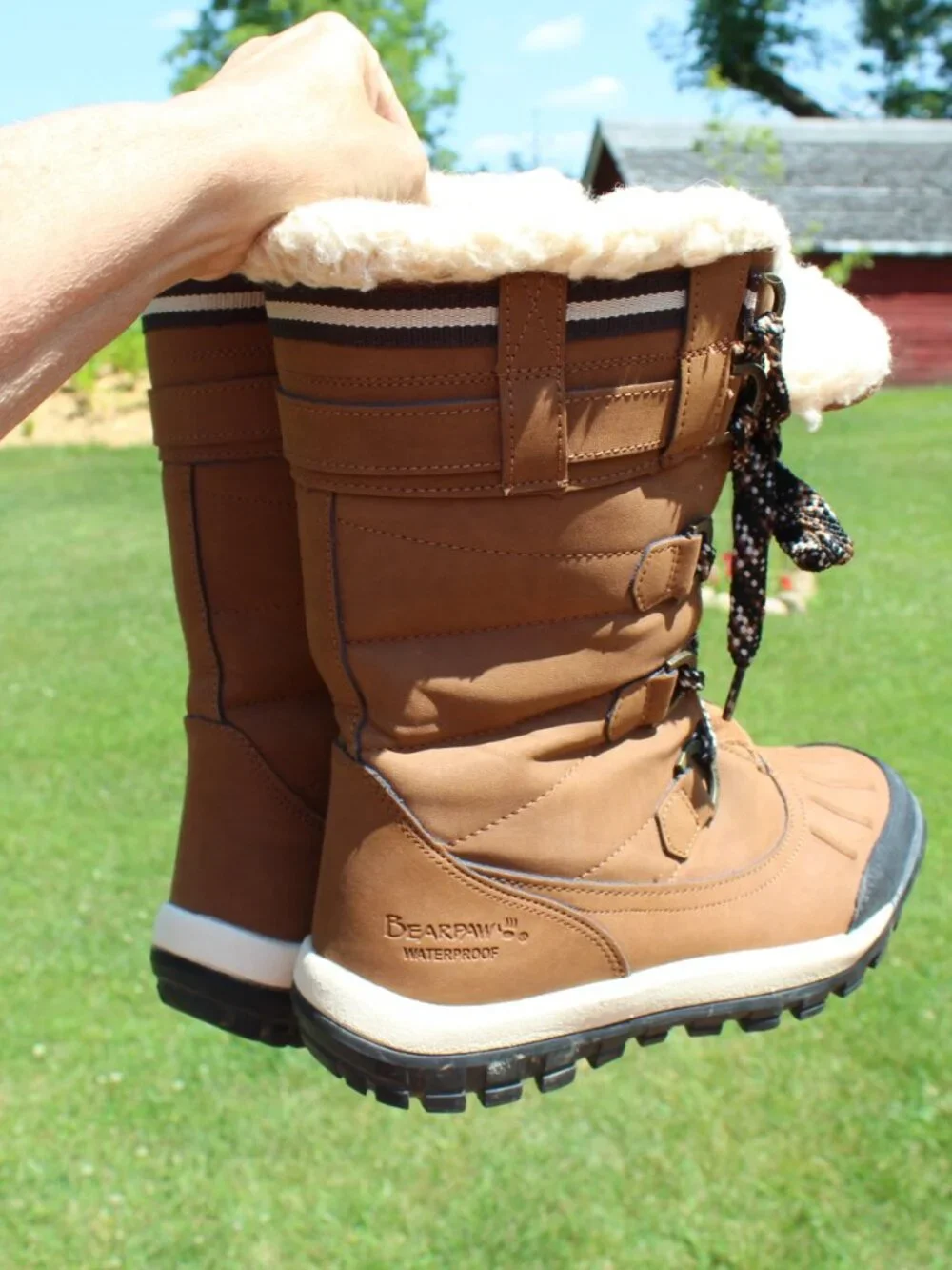 Bearpaw Desdemona Hickory Brown Suede Waterproof Winter Boots Women's Sz 8